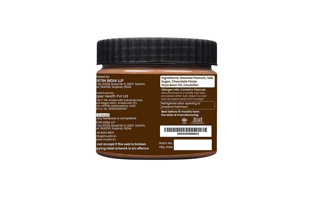 Mustin Choco Peanut Butter Creamy   Plastic Jar  340 grams